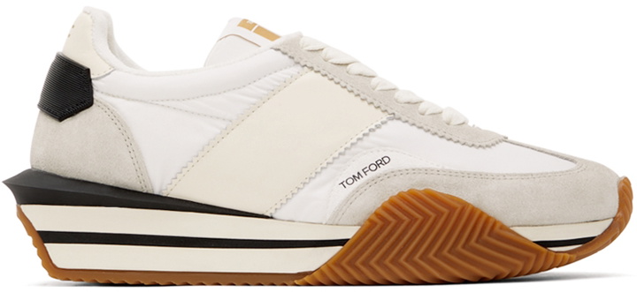 Photo: TOM FORD White & Grey James Sneakers