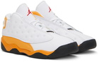 Nike Jordan Baby White & Orange Jordan 13 Retro Sneakers