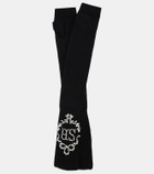 Simone Rocha Embellished cotton-blend fingerless gloves