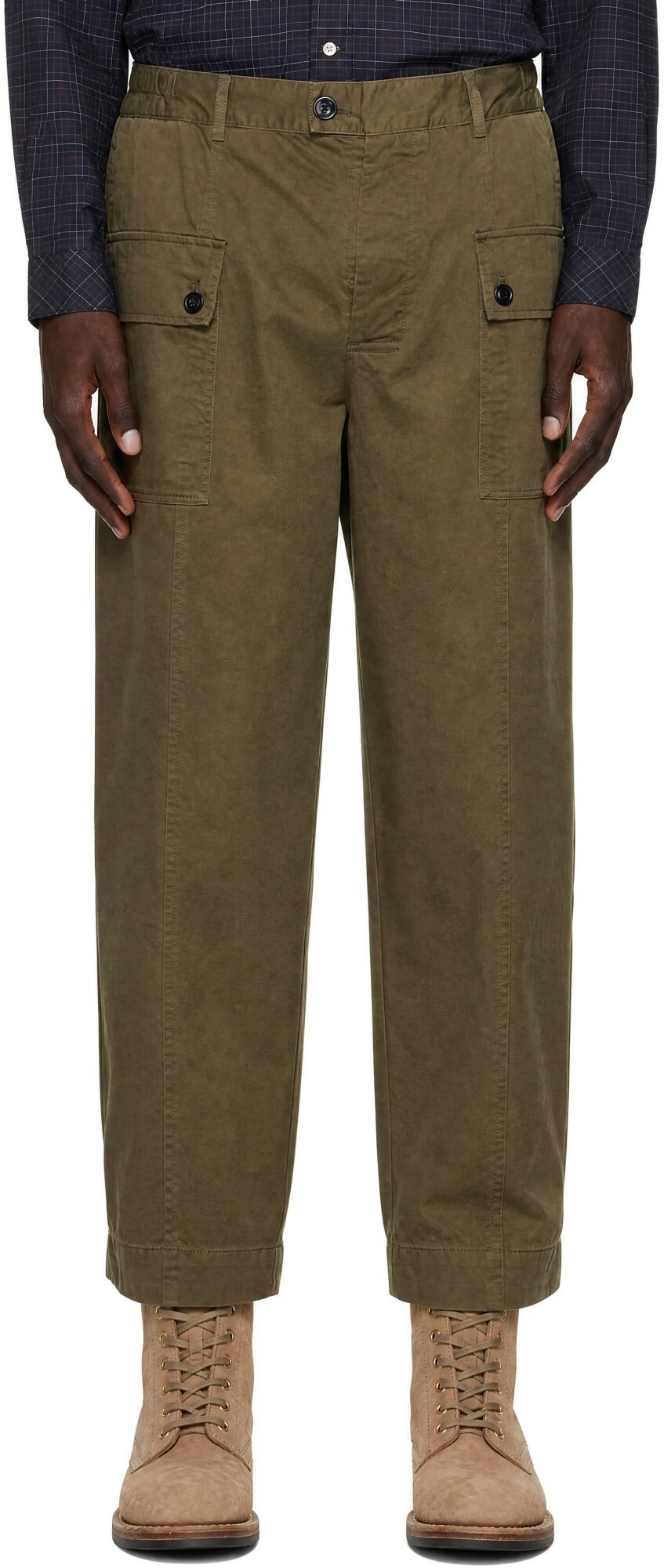 Barbour Khaki Maison Kitsuné Edition Cotton Cargo Pants