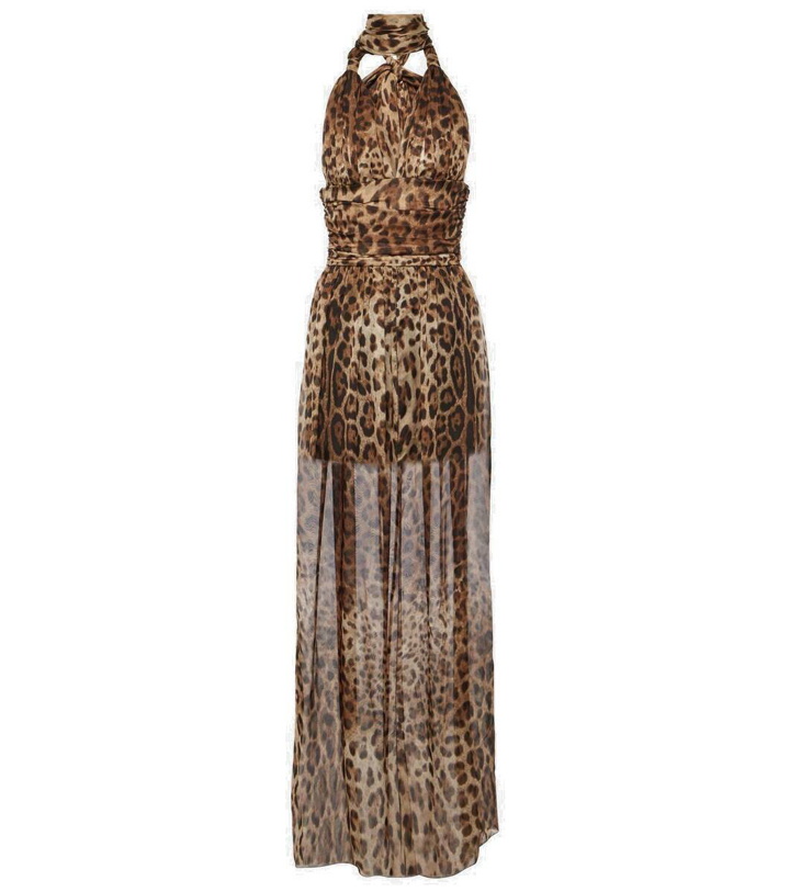 Photo: Dolce&Gabbana Leopard-print silk chiffon maxi dress