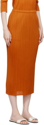 PLEATS PLEASE ISSEY MIYAKE Orange Monthly Colors April Midi Skirt