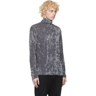 Dries Van Noten Grey Velvet Turtleneck