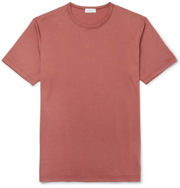 Photo: Sunspel - Slim-Fit Cotton-Jersey T-Shirt - Red