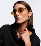 Valentino Bejewelled VLogo rectangular sunglasses