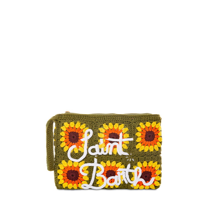 Photo: MC2 Saint Barth Parisienne Crochet Pouch Bag With Sunflower Embroidery