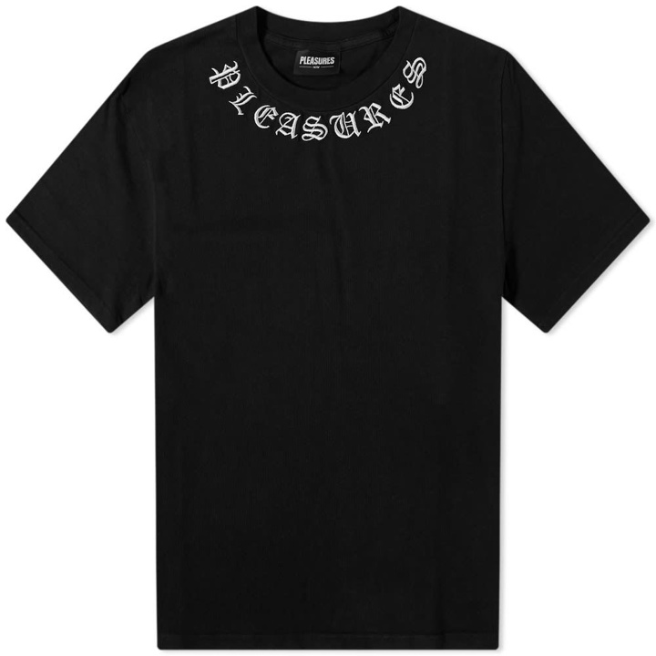 Photo: PLEASURES Memento Logo Collar Tee