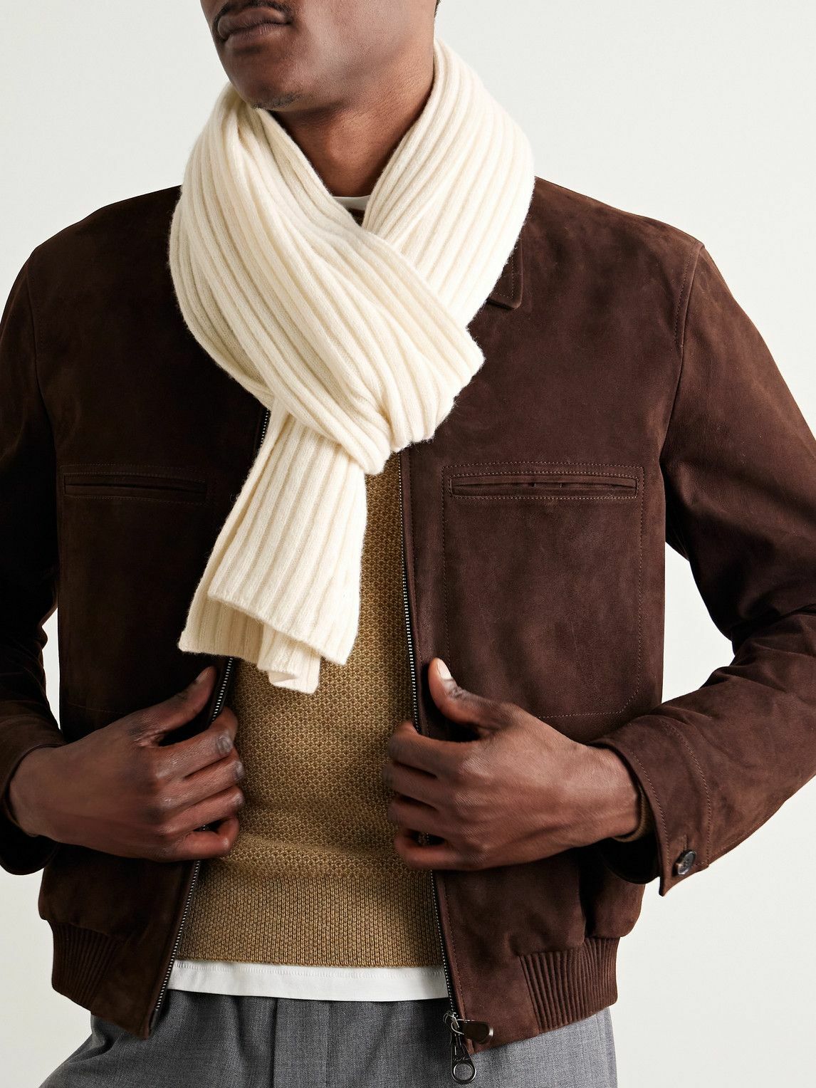 De Petrillo - Ribbed Merino Wool and Cashmere-Blend Scarf