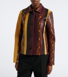 Proenza Schouler Sirine snake-effect striped leather jacket