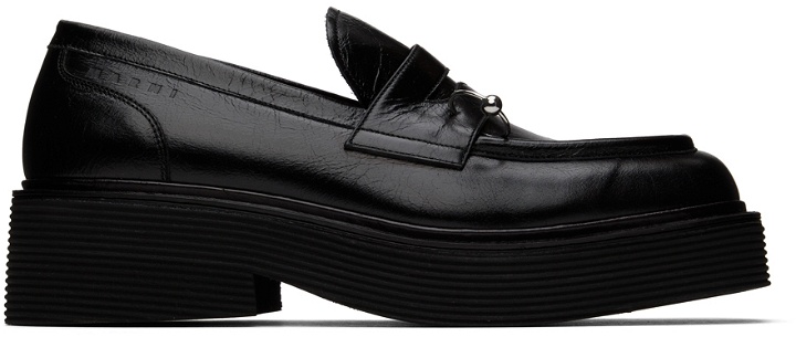 Photo: Marni Black Leather Moccasin Loafers