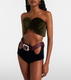 Jean Paul Gaultier Cutout belted cotton corduroy micro shorts