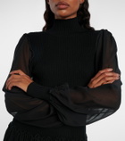 Frame Ribbed-knit wool and silk minidress