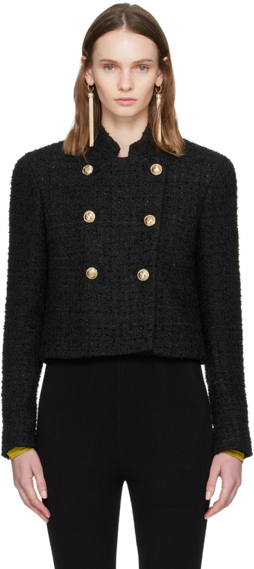 Photo: BALMAIN Black Tweed Officer Jacket