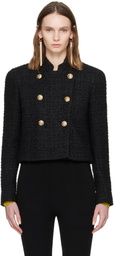 BALMAIN Black Tweed Officer Jacket