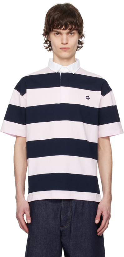 Photo: Coperni Pink & Navy Striped Polo