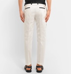 Dolce & Gabbana - Contrast-Trimmed Cotton-Blend Jacquard Trousers - Men - White