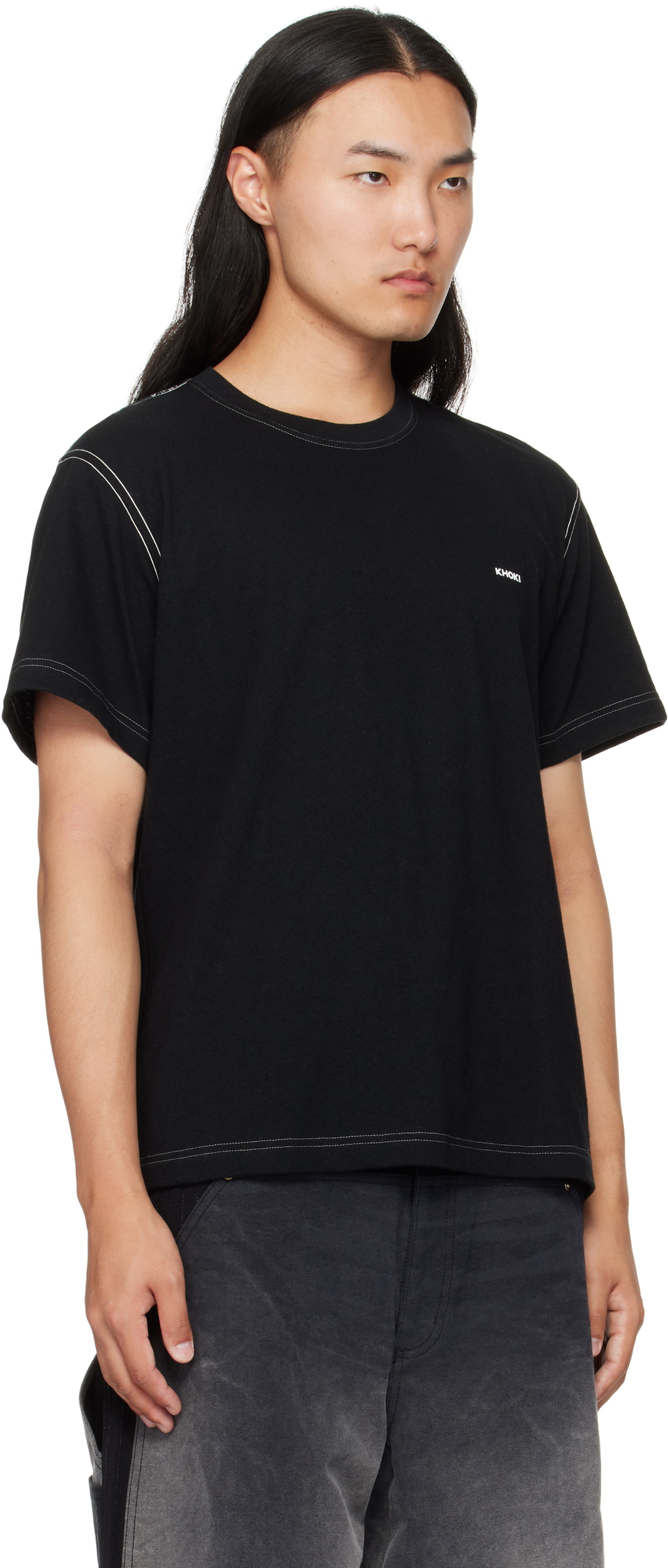Khoki Black Printed T-shirt