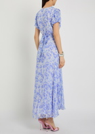Rixo Corrine Floral-print Chiffon Maxi Dress Light Blue