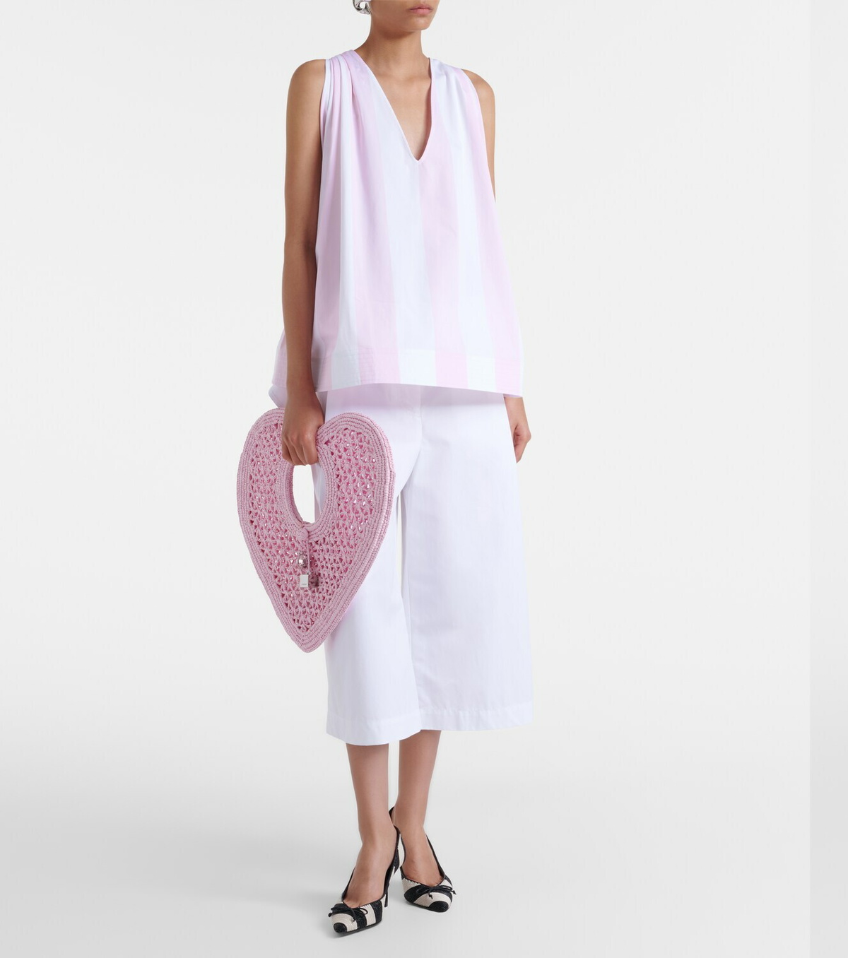 Jacquemus Spiaggia Coeur Small raffia top-handle bag