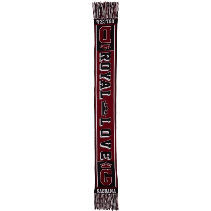 Photo: Dolce and Gabbana Black and Red Royal Love Football Scarf