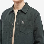 Fred Perry Authentic Men's Wool Blend Shirt in Night Green