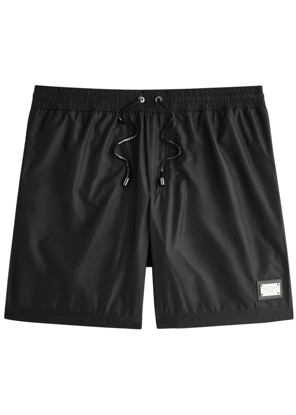 Photo: Dolce & Gabbana Logo Shell Swim Shorts Black