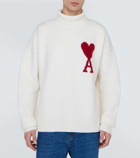 Ami Paris Logo virgin wool turtleneck sweater