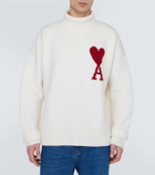 Ami Paris Logo virgin wool turtleneck sweater