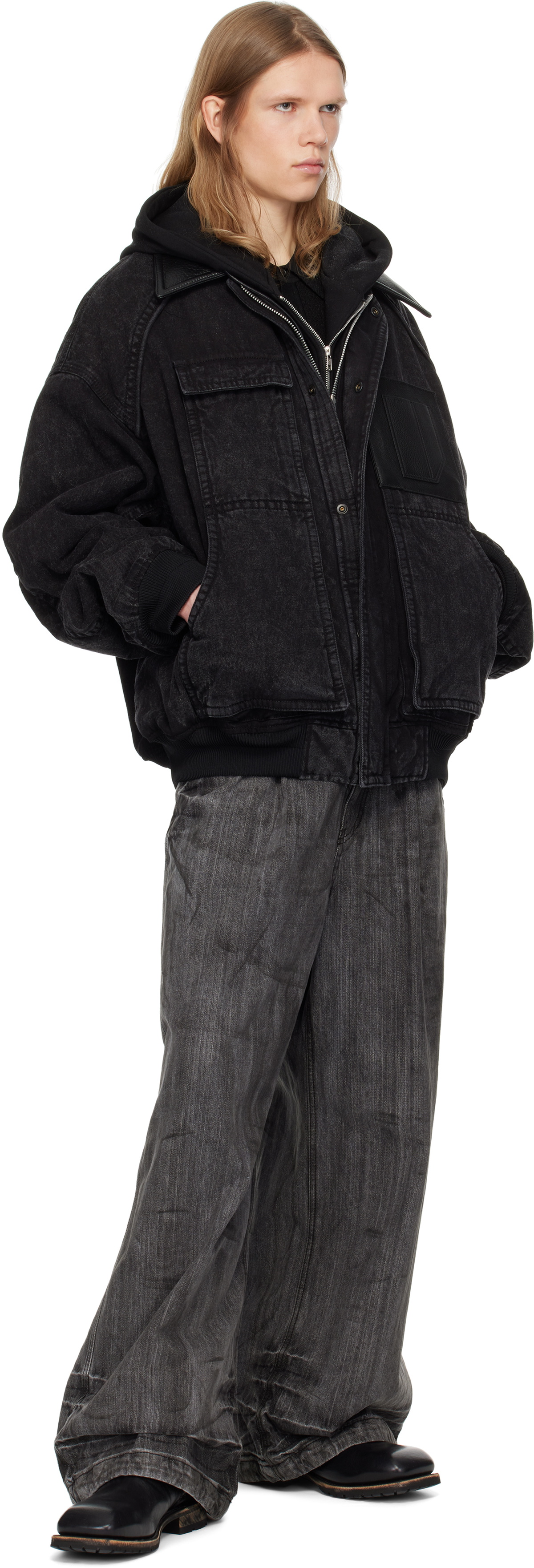 Juun.J Black Work Denim Jacket
