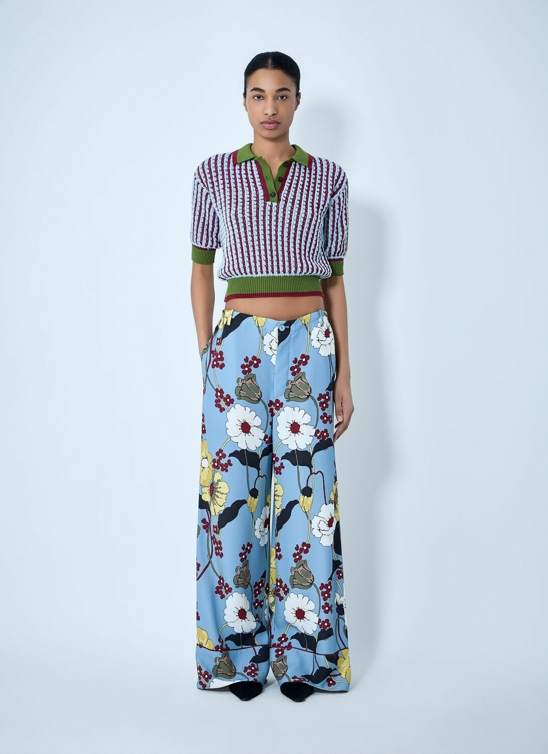 Marni Wide-Leg Floral Trousers