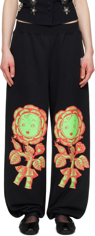 Photo: Chopova Lowena Black Rosebud Sweatpants