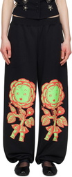 Chopova Lowena Black Rosebud Sweatpants