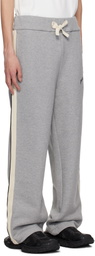 Palm Angels Gray Curved Logo Sweatpants