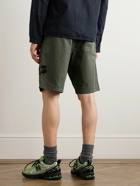 Stone Island - Straight-Leg Logo-Appliquéd Cotton-Blend Twill Cargo Shorts - Green