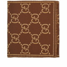 Gucci Men's Large GG Scarf in Brown/Beige