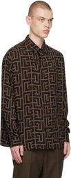 Balmain Brown Monogrammed Shirt