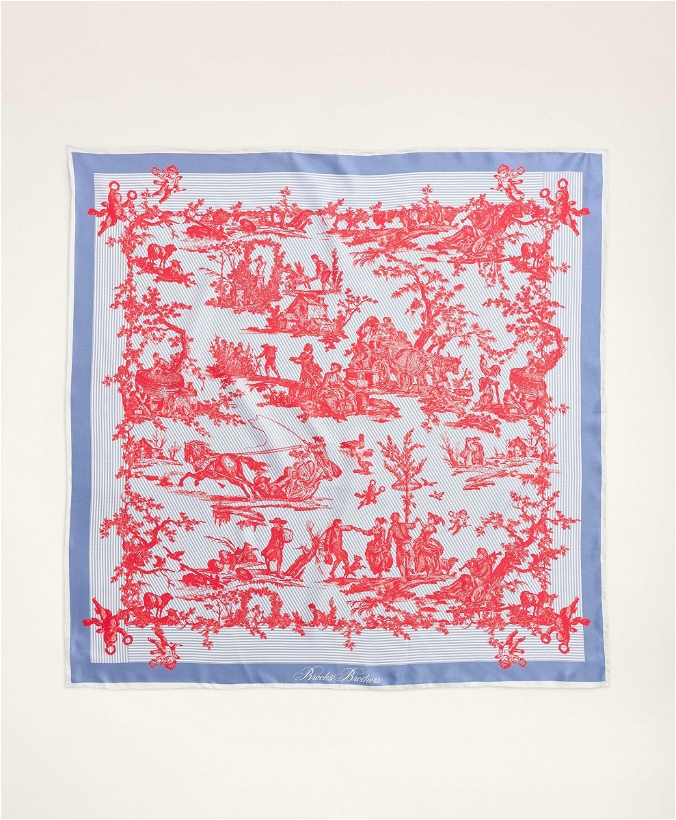 Photo: Brooks Brothers Women's Silk Twill Square Toile Print Scarf
