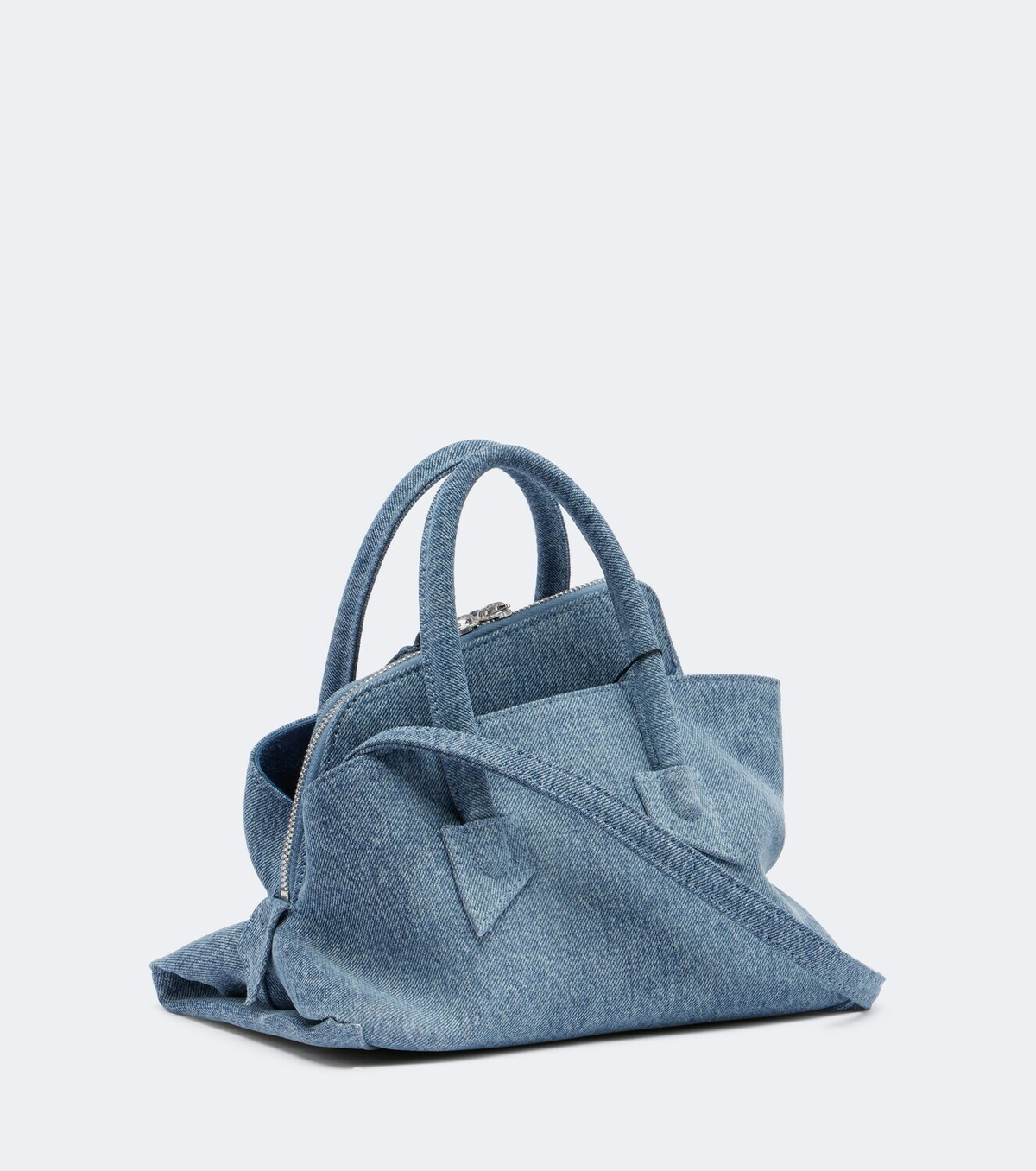 The Attico La Passeggiata Mini denim top-handle bag