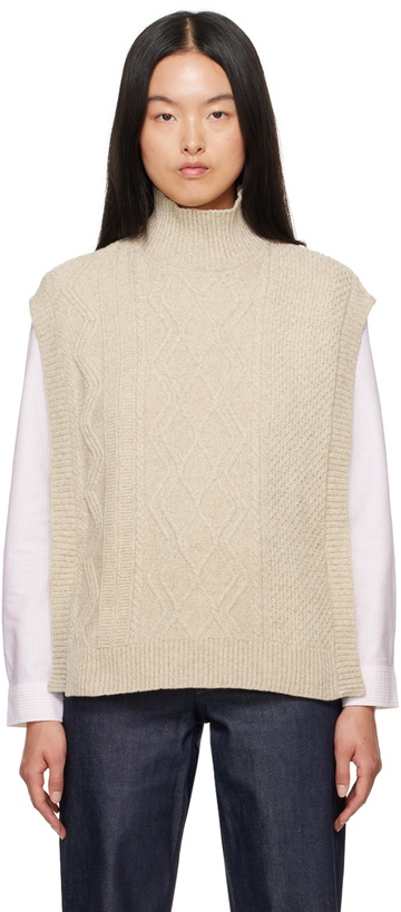 Photo: A.P.C. Beige Cameron Vest
