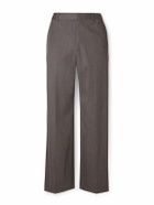 CELINE - Ethan Wide-Leg Wool-Gabardine Trousers - Brown