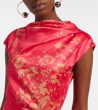 Erdem Draped floral duchess satin gown