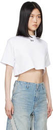 Off-White White Off Stamp Rib Cropped T-Shirt