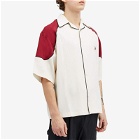GCDS Men's Comma Short Sleeve Vacation Shirt in Off White