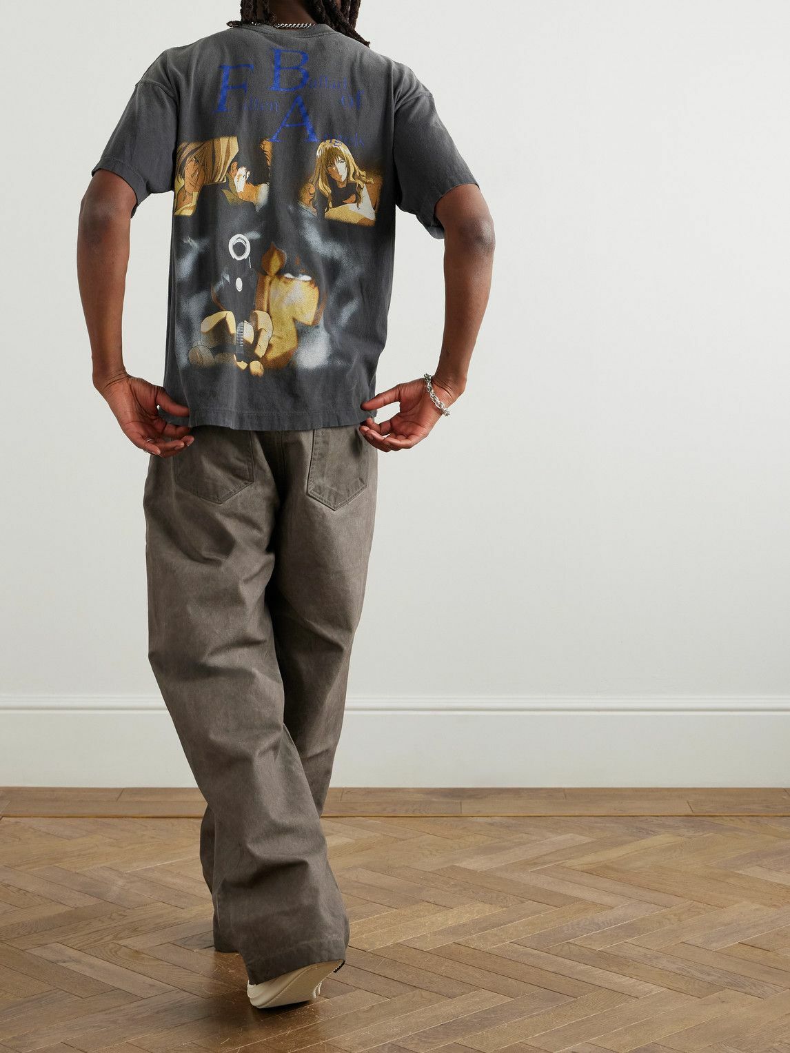 パピポページです SAINT MXXXXXX - Cowboy Bebop Printed Cotton-Jersey T-Shirt - Black