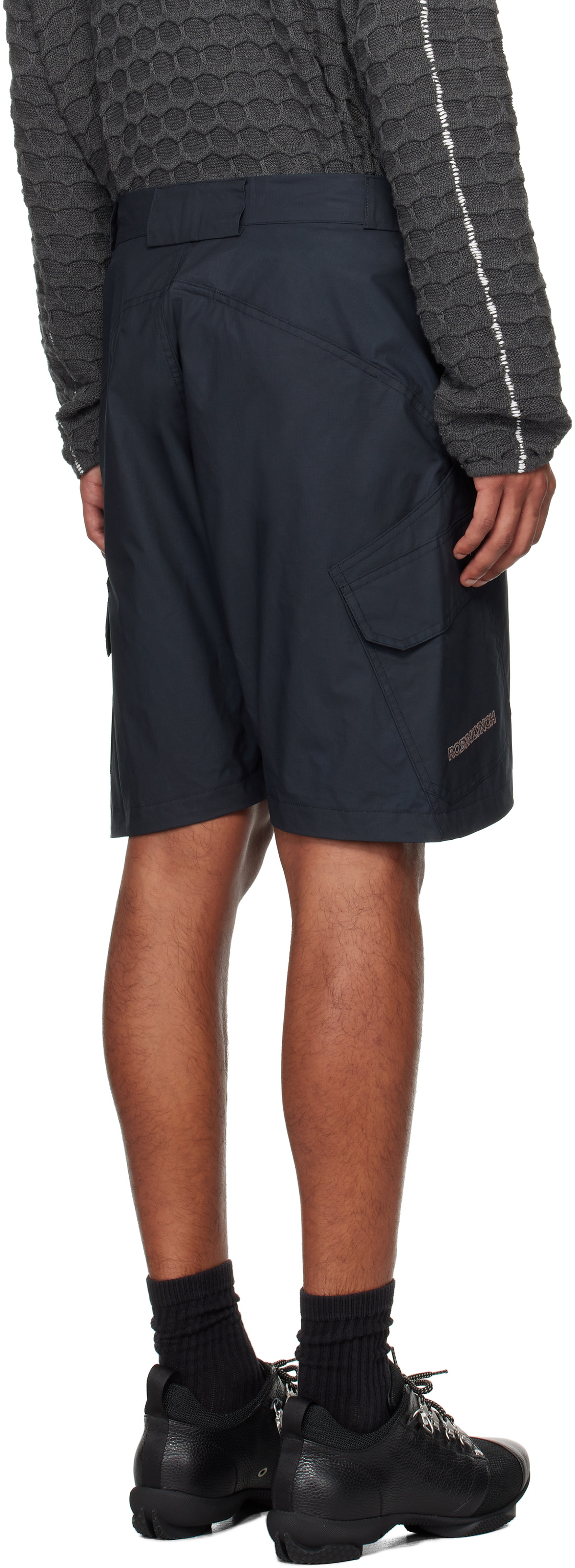 Robyn Lynch Black Ripstop Cotton Cargo Shorts