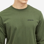 Patagonia Men's Long Sleeve P-6 Logo Responsibili-T-Shirt in Torrey Pine Green