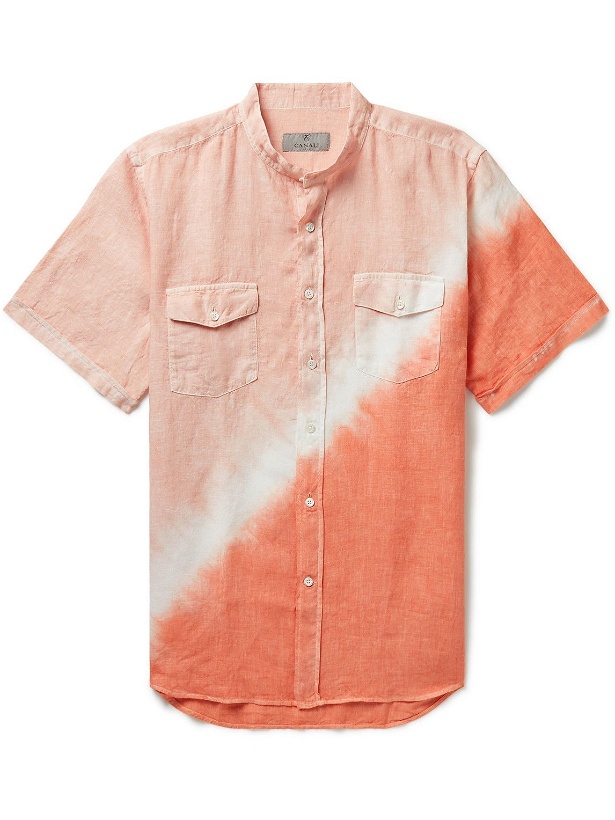 Photo: Canali - Tie-Dyed Linen Shirt - Orange