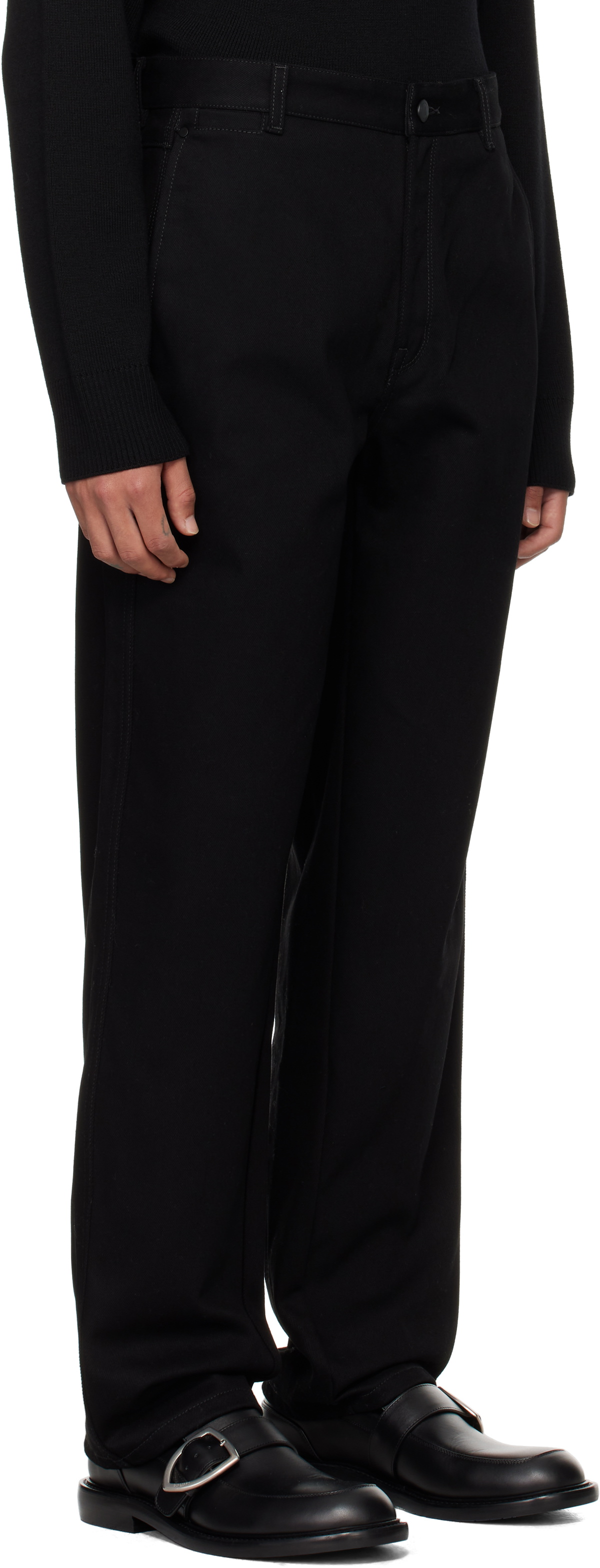 LGN Louis Gabriel Nouchi Black 5-Pocket Straight-Leg Jeans