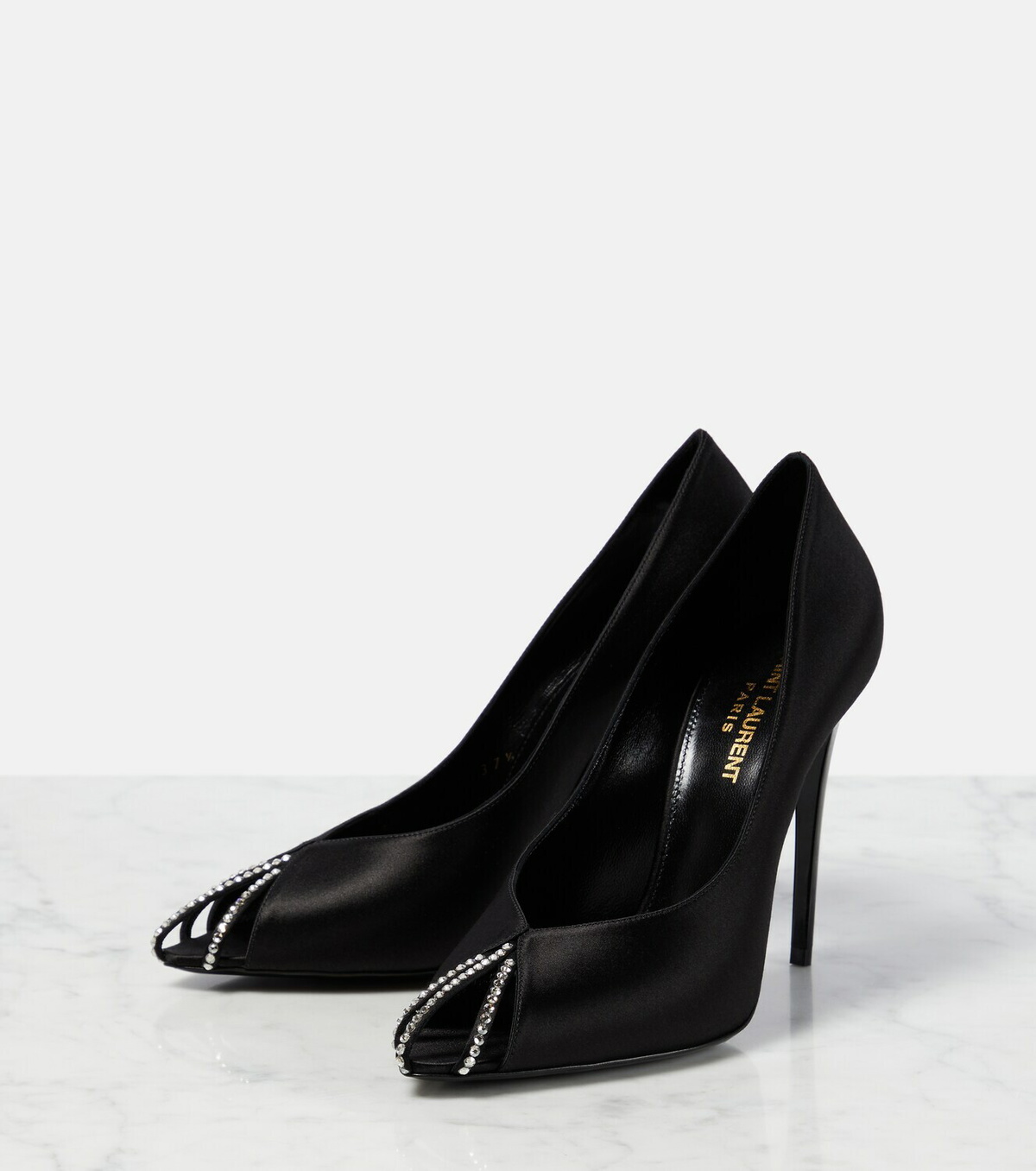 Saint Laurent Alix embellished satin pumps Saint Laurent