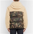 Polo Ralph Lauren - Fleece and Quilted Camouflage-Print Shell Hooded Down Jacket - Neutral